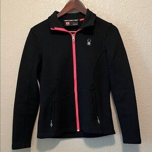 Spyder Black Jacket with Neon Pink Zipper